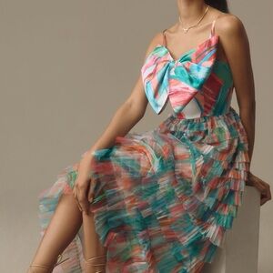 Colorful Women's Dress with Bow Detail Anthropologie (plus)